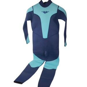 Seaskin Kids Wetsuit Swimsuit Snorkeling Scuba Diving Suit Size 14 Blue Teal‎